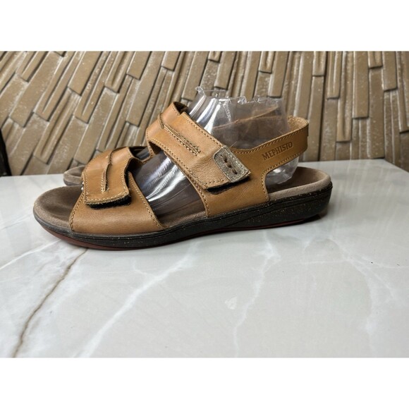 Mephisto Men Sandals Air Relaxed Shoes Sz 44 Us 10.5 11  Tan Leather main image 7